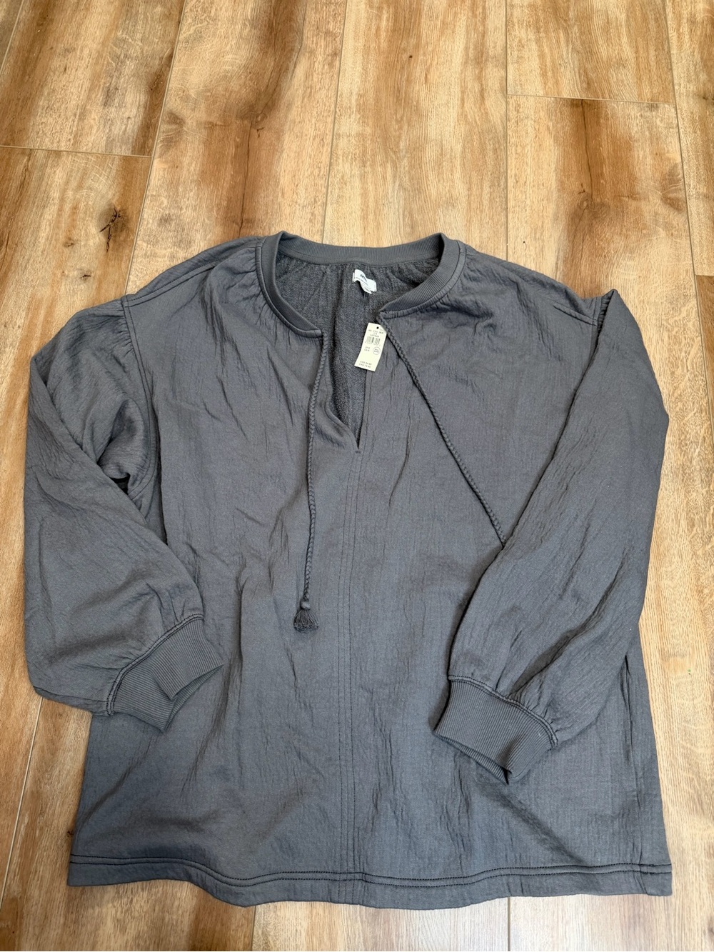 American Eagle Outfitters Women's Scoop-Neck Pullover - Charcoal Gray